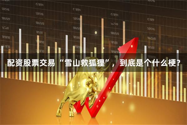 配资股票交易 “雪山救狐狸”，到底是个什么梗？